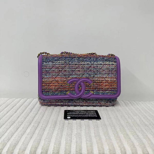 Chanel/ CC Filigree Purple Tweed CF